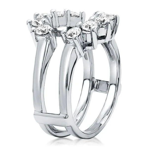 Sunflower Ruby Bridal Ring Set - 925 Sterling Silver