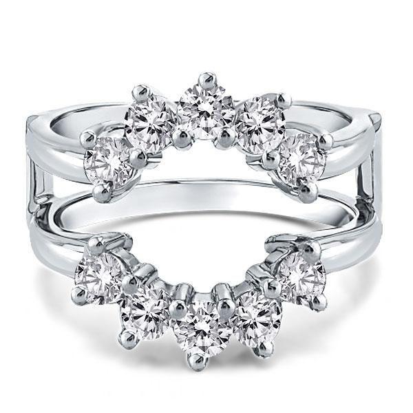 Sunflower Ruby Bridal Ring Set - 925 Sterling Silver