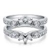 Vintage Style White Sapphire Ring Guard Band in Sterling Silver