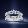 Vintage Style White Sapphire Ring Guard Band in Sterling Silver