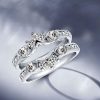 Vintage Style White Sapphire Ring Guard Band in Sterling Silver