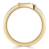 18K Gold Plated Sterling Silver Wedding Band with Round and Baguette Cubic Zirconia Stones