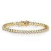 18K Gold Plated Sterling Silver Round Cut CZ Tennis Bracelet for Women (6-9 inches)