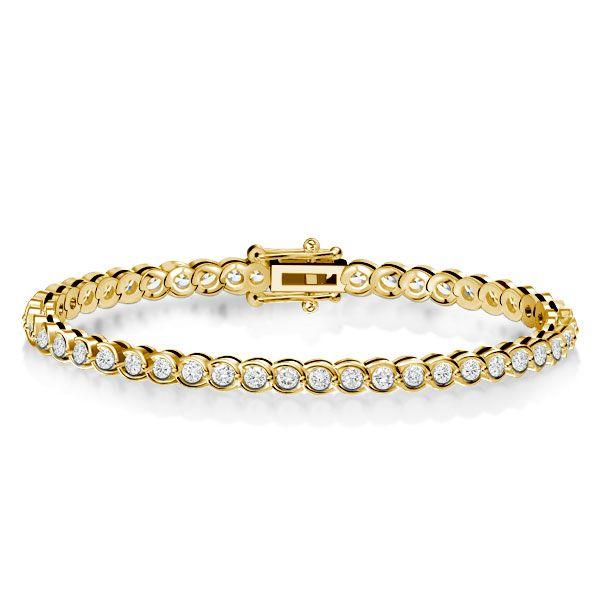 18K Gold Plated Sterling Silver Round Cut CZ Tennis Bracelet for Women (6-9 inches)