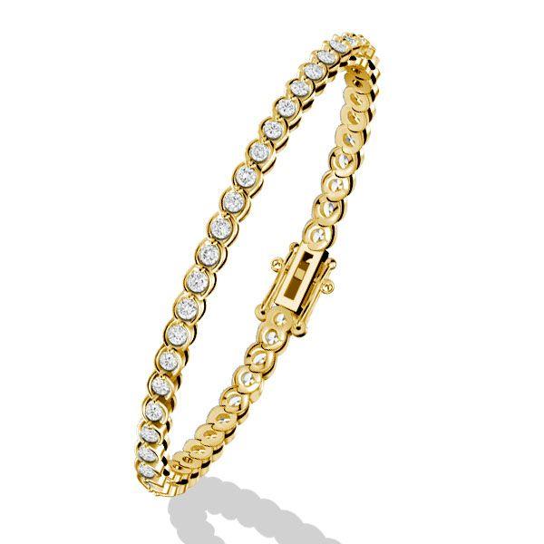 18K Gold Plated Sterling Silver Round Cut CZ Tennis Bracelet for Women (6-9 inches)
