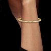 18K Gold Plated Sterling Silver Round Cut CZ Tennis Bracelet for Women (6-9 inches)