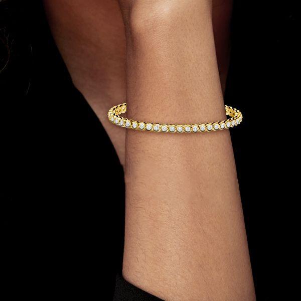 18K Gold Plated Sterling Silver Round Cut CZ Tennis Bracelet for Women (6-9 inches)