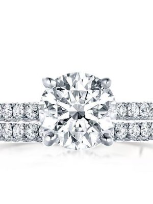 Sterling Silver Round Cut Bridal Ring Set - 3.5 CT Center Stone