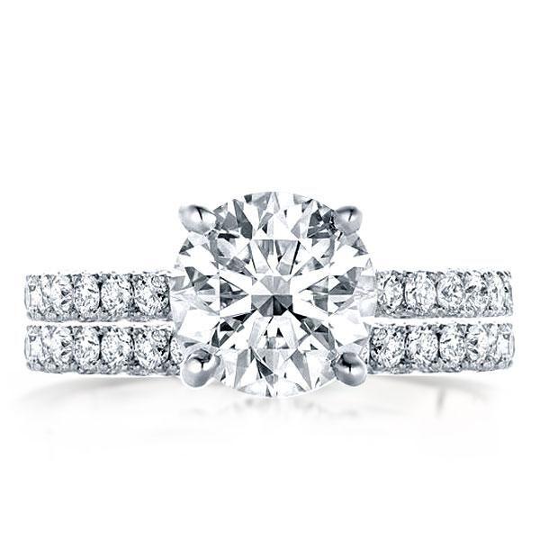 Sterling Silver Round Cut Bridal Ring Set - 3.5 CT Center Stone