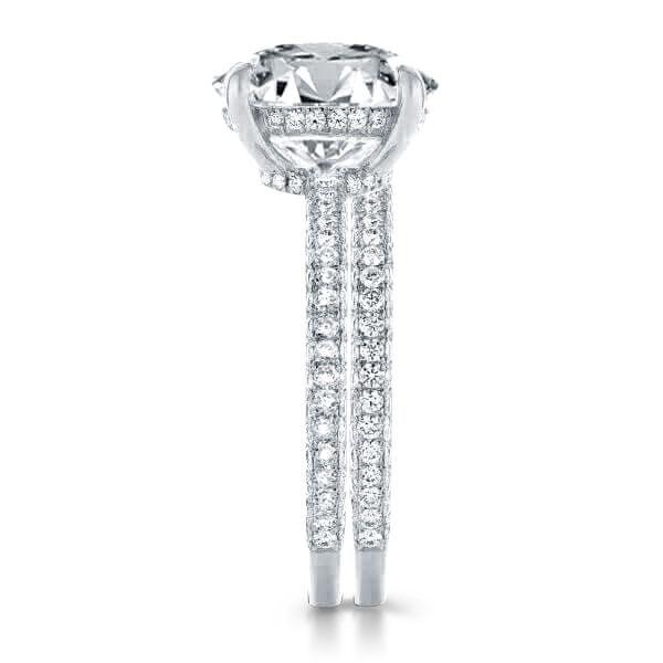 Sterling Silver Round Cut Bridal Ring Set - 3.5 CT Center Stone
