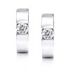 Sterling Silver Single Stone Hoop Earrings - Dainty & Nickel-Free