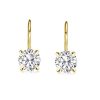 Classic 4 Prong Round Cut White Sapphire Stud Earrings in Rhodium-Plated Sterling Silver