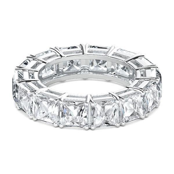 Eternity Created White Sapphire Wedding Band in Sterling Silver