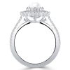 Halo Pearl Ring in 925 Sterling Silver with Rhodium Plating
