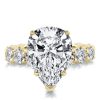 Golden Pear Cut White Sapphire Engagement Ring - 18K Gold Plated Sterling Silver