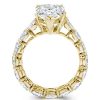 Golden Pear Cut White Sapphire Engagement Ring - 18K Gold Plated Sterling Silver