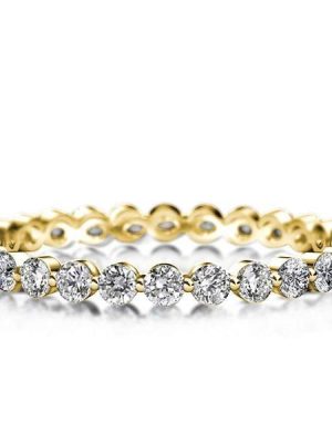 Golden Eternity Band - 18K Gold Plated Sterling Silver Ring