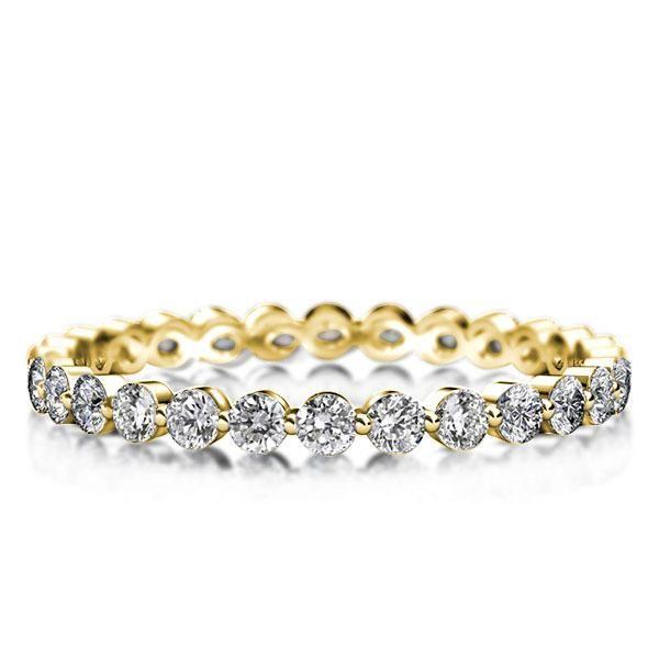 Golden Eternity Band - 18K Gold Plated Sterling Silver Ring