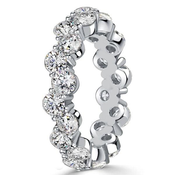 2.20 CT. TW. Staggered Round Cut Eternity Band for Women in Rhodium-Plated Sterling Silver