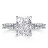 Radiant Cut 3.0 CT Double Hidden Halo Sterling Silver Engagement Ring
