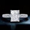 Radiant Cut 3.0 CT Double Hidden Halo Sterling Silver Engagement Ring