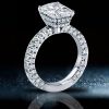 Radiant Cut 3.0 CT Double Hidden Halo Sterling Silver Engagement Ring