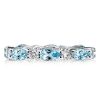 Pear Aquamarine Eternity Band Ring - Sterling Silver