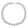 Sterling Silver Eternity Halo Tennis Necklace with High-Carat Weight Stones