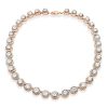 Sterling Silver Eternity Halo Tennis Necklace with High-Carat Weight Stones