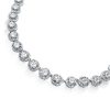 Sterling Silver Eternity Halo Tennis Necklace with High-Carat Weight Stones