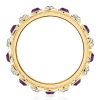 Amethyst Baguette Vintage Wedding Band - 18K Gold Plated Sterling Silver