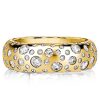 18K Gold Plated Sterling Silver Half Eternity Wedding Band - 1.24 CT. TW.