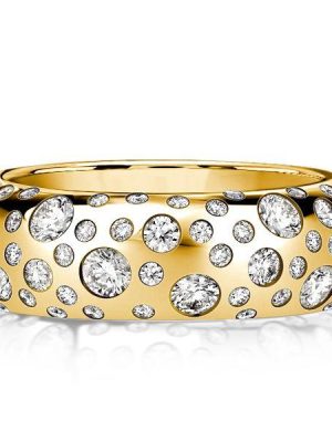 18K Gold Plated Sterling Silver Half Eternity Wedding Band - 1.24 CT. TW.