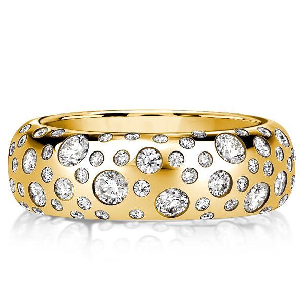 18K Gold Plated Sterling Silver Half Eternity Wedding Band - 1.24 CT. TW.