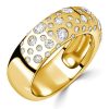 18K Gold Plated Sterling Silver Half Eternity Wedding Band - 1.24 CT. TW.