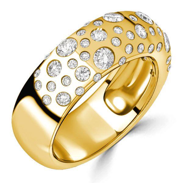 18K Gold Plated Sterling Silver Half Eternity Wedding Band - 1.24 CT. TW.