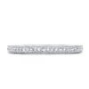 Milgrain White Sapphire Bridal Set - Sterling Silver Three Stone Engagement Ring