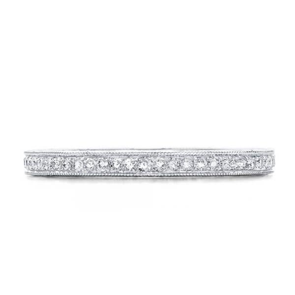 Milgrain White Sapphire Bridal Set - Sterling Silver Three Stone Engagement Ring