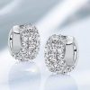 Cushion Cut Sterling Silver Triple Row Hoop Earrings
