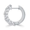 Cushion Cut Sterling Silver Triple Row Hoop Earrings