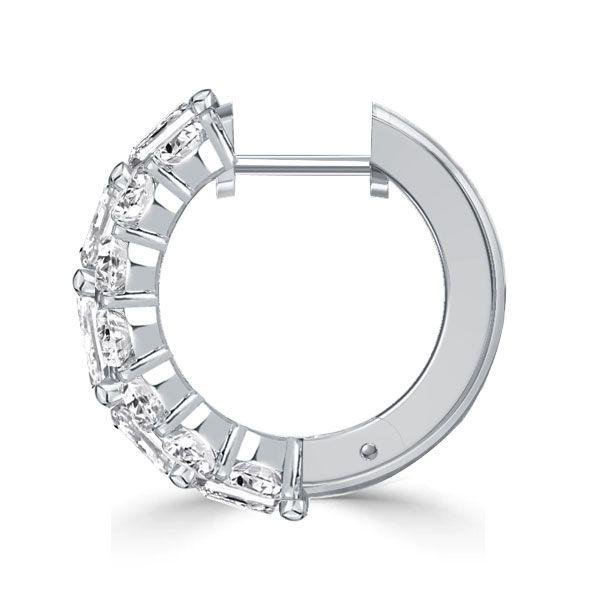 Cushion Cut Sterling Silver Triple Row Hoop Earrings