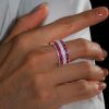 Vintage Ruby and Sapphire Wedding Band, 3.40 CT. TW. in Sterling Silver