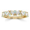 Baguette Cut Half Eternity Opal Wedding Band in Sterling Silver for Women