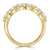 Baguette Cut Half Eternity Opal Wedding Band in Sterling Silver for Women