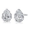 Sterling Silver Pear Cut Stud Earrings with Multi-Prong Setting - 2.50 CT. TW. White Sapphire