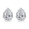 Sterling Silver Pear Cut Stud Earrings with Multi-Prong Setting - 2.50 CT. TW. White Sapphire