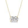Golden Oval Cut Pendant Necklace - 18K Gold Plated Sterling Silver