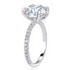 White Sapphire Wedding Ring Set - Sterling Silver 3-Piece Bridal Set