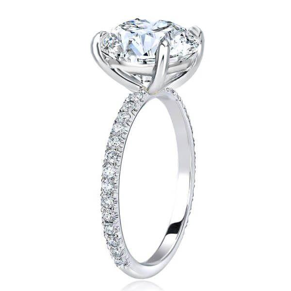 White Sapphire Wedding Ring Set - Sterling Silver 3-Piece Bridal Set