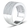 Art Deco White Sapphire Wedding Band - 925 Sterling Silver
